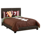Monarch Specialties 5910F Full Size Bed - Dark Brown Leather-Look-Modern contemporary styling