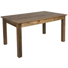 Flash Furniture 60" x 38" Rectangular Antique Rustic Solid Pine Farm Dining Table-Antique Rustic Stained Finish