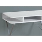 Monarch Specialties 7100 31" Computer Desk - White Top/Silver Metal-Durably designed with a 5 year limited warranty against defects for your convenience, with an easy to clean top while studying, writing, or working on your laptop.