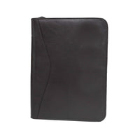 Ashlin Copperfield Zippered Portfolio. Inside Gusseted Pocket. Holds 8.5 x 11 Inches, Black-Classically styled, this zippered executive pad folio hosts a lined letter-sized notepad, a card pocket, an ID display pocket, a pen holder, and two file slots to store important notes and letter-sized documents