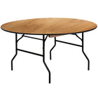 Flash Furniture 60" Round Wood Folding Banquet Table with Clear Coated Finished Top-Ready To Use Banquet Table