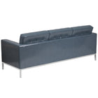 Flash Furniture HERCULES Lacey Series Contemporary Grey LeatherSoft Sofa with Stainless Steel Frame-Grey LeatherSoft Upholstery
