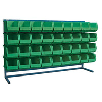 Kleton Louvered Rack & Bins Combinations, 36 Bins, 72" W x 15" D x 40" H-Depth: 15"