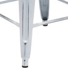 Flash Furniture 24" High Backless Distressed Metal Indoor-Outdoor Counter Height Stool - White-500 lb. Weight Capacity