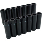Gray Tools 14 Piece 1/2" Drive 6 Point Metric, Deep Impact Socket Set, 10mm-23mm-Contains Sizes: 10, 11, 12, 13, 14, 15, 16, 17, 18, 19, 20, 21, 22, 23mm.
