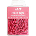 JAM Paper Coloured Standard Paper Clips, Small, Pink Paperclips, 6 Packs of 100, 600 Total (42186872g)-Length: 1 1/8"