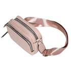 Nicci Crossbody with Front Flap - Blush-Outside front zipper pocket
