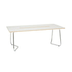 Archyi Dry Erase Meeting Table, Douro Collection, 83" x 29" x 39", White-Integrated tray for markers and cables