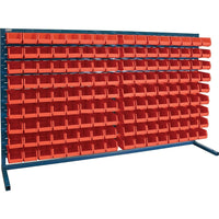 Kleton Louvered Rack & Bins Combinations, 144 Bins, 72" W x 15" D x 40" H-Depth: 15"