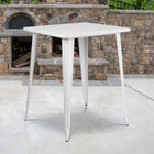 Flash Furniture 31.5" Square White Metal Indoor-Outdoor Bar Height Table-Top Size: 31.5" Square