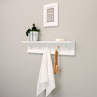 Kian 24" x 4" x 5.25" Wall Shelf, 5 Pegs, White (FN00382-9INT)-Design: the floating shelf features elegant, farmhouse design that will not only be a functional piece but will bring your home decor to the next level