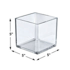 Azar Displays 5" Cube Crystal Styrene Bin, 4 Pack (556305)-Made from crystal styrene