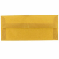 JAM Paper #10 Business Envelopes - 4 1/8" x 9 1/2" - Gold Translucent Vellum - 25 Pack-Colour: Gold Translucent