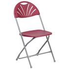Flash Furniture HERCULES Series Burgundy Plastic Fan Back Folding Chair-650 lb. Weight Capacity