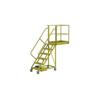 Tri-Arc Unsupported 60" Cantilever Rolling Ladder, Serrated, 92" x 30" (UCU500640242)-Frame Material: Steel