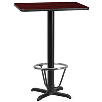 Flash Furniture Laminate 24"W x 30"L X-Base Table, Mahogany (XUMA2430T22B3F)-Bar Height Hospitality Table