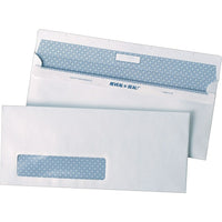 Quality Park Reveal-N-Seal #10 Window Envelopes - 4-1/8" x 9-1/2" - 500 Pack-Window dimensions: The 1-1/8" x 4-1/2" top window is positioned 7/8" from the left and 1/2" from the bottom