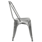 Nicer Furniture Stackable Industrial Tolix A Style Side Chair - Metal - Gunmetal - 2 Pack-Bistro Style Chair Stackable up to 8 Chairs High for Space Saving