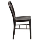 Flash Furniture Black-Antique Gold Metal Indoor-Outdoor Chair-Vertical Slat Back