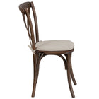 Flash Furniture HERCULES Series Stackable Early American Wood Cross Back Chair with Cushion-Stack Quantity: 8