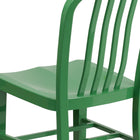 Flash Furniture Green Metal Indoor-Outdoor Chair-Galvanized Steel Construction