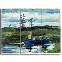 Designart Winslow Homer, The Blue Boat Canvas Art Print, (PT5021-3P)-Print