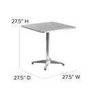 Flash Furniture 27.5" Square Aluminum Indoor-Outdoor Table with Base-Aluminum Column and Base