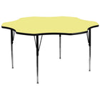 Flash Furniture 60'' Flower Shaped Activity Table with Thermal Fused Laminate Top and Standard Height Adjustable Legs, Yellow-Yellow Laminate