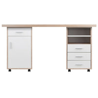 Winsome 18322 Kenner 3-Piece Set Modular Desk, Reclaimed Wood/White Finish-Modular Desk