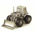 Elegance Pewter Plated Bulldozer Bank-Features antique style pewter finish