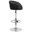 Flash Furniture Contemporary Black Vinyl Adjustable Height Barstool with Barrel Back & Chrome Base-Black Vinyl Upholstery