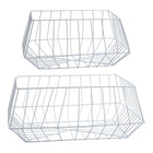 Truu Design Trapezoid Wire Storage Basket, 16 x 8.75 inches, White-Uniquely shaped as a trapezoid, finished beautifully in classic white paint that will blend in effortlessly with any decor