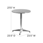 Flash Furniture 23.5" Round Aluminum Indoor-Outdoor Table with Base-Aluminum Column and Base