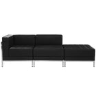 Flash Furniture  Hercules Imagination Series Leather 3-Piece Chair and Ottoman Set, Black (ZBIMAGSET6)-Black Bonded Leather
