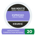 Van Houtte Espresso Dolce Drema - Medium Roast - K-Cup Coffee Pods - 20 Pack-Roast: Van Houtte espresso dolce crema is made from 100% arabica coffee, organic and fairtrade certified