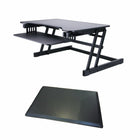 Rocelco 32" Adjustable Sit/Stand Laptop Desk Riser with Anti Fatigue Mat - Grey-Adjustable Desk Riser sits on desk and suppors a monitor, keyboard and laptop.
