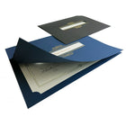 St. James Regent Certificate Holders with Window, Linen, Navy Blue, 5 Pack-80 lb navy blue linen cover
