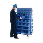 Kleton Mobile Bin Racks - Double Sided - Rack & Bin Combination, Double-Sided, 96 Bins, 36" W x 24" D x 63" H-Capacity: 1000 lbs.