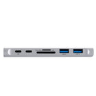 Kopplen USB-C 7 Ports Multi-function Hub 7 in 1 with SD and MicroSD Card Reader-SD / Micro SD: Quickly access image/video through 3.0 SD/Micro SD Card Reader Port. Speed up to 104Mbp/s