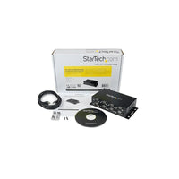 StarTech 8 Port USB to DB9 RS232 Serial Adapter Hub, Industrial DIN Rail and Wall Mountable-Integrated wallmount brackets and included DIN Rail clips for versatile mounting options