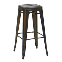 OSP Designs 30" Metal Barstool, Antique Copper, 4 Pack-30" Antique metal barstool