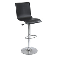 Winsome Spectrum High Back L Shape Air Lift Stool, Black-Full back adjustable airlift swivel stool with black faux leather upholstery