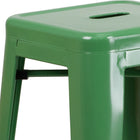 Flash Furniture 30" High Backless Green Metal Indoor-Outdoor Barstool with Square Seat-Stacks 4 to 8 High