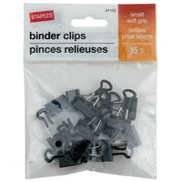 Staples Softgrip Binder Clips - Small 3/4" - Black - 15 Pack-Rubberized grip