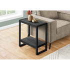 Monarch Specialties 2862 Accent Table - Black Reclaimed Wood-Look/Black Metal-Product dimensions:  23.75" H x 23.75" L x 12" W