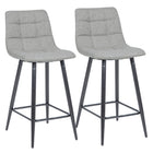 My Home My Living Polyester Counter Stool - Light Grey - 2 Pack-Upholstered in lush light grey polyester