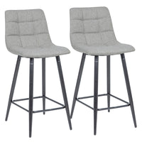 My Home My Living Polyester Counter Stool - Light Grey - 2 Pack-Upholstered in lush light grey polyester