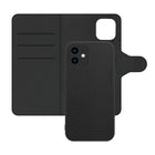 AXS LUXFolio+ Magnetic Vegan Leather Folio Case for Apple iPhone 12 mini - Black-Detachable wallet case made with premium vegan leather