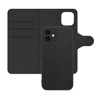 AXS LUXFolio+ Magnetic Vegan Leather Folio Case for Apple iPhone 12 mini - Black-Detachable wallet case made with premium vegan leather