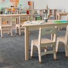 Flash Furniture Bright Beginnings Commercial Grade Wooden Trapezoid Preschool Classroom Activity Table (MKME088018)-Assembles in 20 Minutes or Less